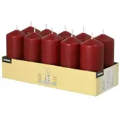 Starpak 4x 10 Stompkaarsen Ø 40 mm · 90 mm bordeaux