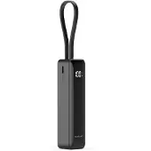 Rixus RXPB03B Digital Display Powerbank 5000mAh With USB-C Cable Built-in Black