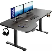 Casaria Zit sta bureau Zwart 160x75x73-118cm