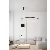 Lyora Ronde hanglamp Tarquin zwart Ø 100cm