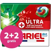 Ariel 2+2 gratis: 4in1 Wasmiddel Pods Ultra Vlekverwijderaar 19 stuks