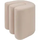 Atmosphera Bolan fluwelen poef - 40x40cm - Beige