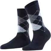 Burlington Whitby gedessineerd materiaal sokken dames blauw - maat 36-41
