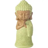 J-Line decoratieve figurine monnik biddend - polyresin - muntgroen - 14 x 33 cm