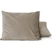 Sleeptime Taupe kussenslopen - velvet (Per 2 st)