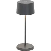 Zafferano OLIVIA PRO MICRO LED-tafellamp Donkergrijs oplaadbaar en dimbaar