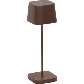 Zafferano OFELIA PRO MICRO: Oplaadbare en dimbare tafel lamp met Corten staal afwerking