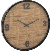 J-Line wandklok mdf/rotan bruin/zwart - analoog - 60 cm