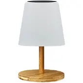 Big Buy Cooking Solar and rechargeable table lamp - - STANDY MINI WOOD SOLAR - H25 cm - Warm white and dimmable white LED