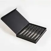 Beliani TOYAMA - Set van 6 steakmessen - Zwart - RVS