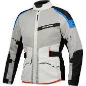 Ixon M-Njord Lichtgrijs Blauw Neon Rood Textiele Motorjas Maat 3XL