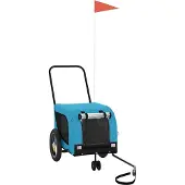 vidaXL Hondenfietstrailer oxford stof en ijzer blauw en zwart