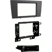 Metra 2 DIN autoradio frontpaneel met opbergvak, compatibel met Volvo S60/V70/XC70 in grijs