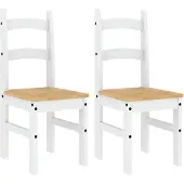 vidaXL Eetkamerstoelen 2 st 40x46x99 cm massief grenenhout wit