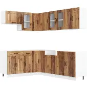 vidaXL 11-delige Keukenkastenset Kalmar bewerkt hout oud houtkleurig