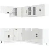 vidaXL 11-delig keukenkastenset Kalmar, hoogglanzwit, houtvezel