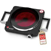 TZS First Austria TZS Infrarood kookplaat, model "First Austria" | Draagbaar kookoppervlak met handgrepen, 1500 Watt | Geschikt voor grillen, gebruik in de tuin, buiten en binnen. *B-artikel*
