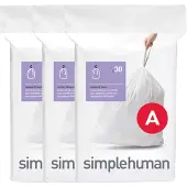 Simplehuman Code A - Avalzakken - 4,5 liter - 90 stuks - met Trekband - Wit