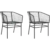 vidaXL Tuinstoelen, 2 stuks, zwart, polyrotan