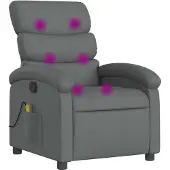 vidaXL Massagestoel in donkergrijze stof