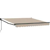 vidaXL Uitschuifbare luifel Beige 350 x 250 cm Polyester en Metaal