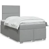 vidaXL Boxspringbed met matras, lichtgrijs, 120x200 cm, gestoffeerd