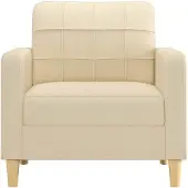 vidaXL Fauteuil 60 cm stof crèmekleurig