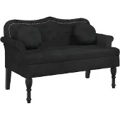 vidaXL Bank met kussens zwart 120,5x65x75 cm fluweel