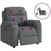 vidaXL Massagestoel in donkergrijze stof