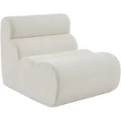 Sweeek Stoffen fauteuil getextureerde bouclé 1 zitplaats Wit