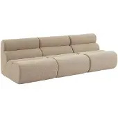 Sweeek Stoffen fauteuils getextureerde bouclé 1 zitplaats (set van 3) Beige