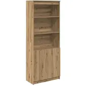 vidaXL Hoge kast 37,5x35x180 cm bewerkt hout artisanaal eikenkleur