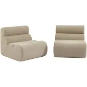 Sweeek - Set van 2 stoffen fauteuils getextureerde bouclé 1 zitplaats - nova