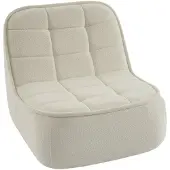 Sweeek Fauteuil bouclé stof 1 zitplaats Gebroken wit