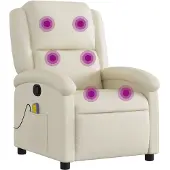 vidaXL Massagestoel van kunstleer in crèmekleur