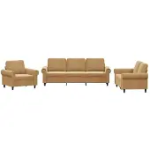 vidaXL 3-delige Loungeset met kussens fluweel bruin