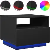 vidaXL Salontafel met LED-verlichting, zwart, 50x49x40 cm