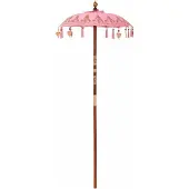 vidaXL Balinese Parasol 125 x 125 x 260 cm Katoen Rond Roze