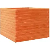vidaXL Plantenbak 60x60x46 cm massief grenenhout wasbruin