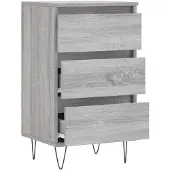 vidaXL Dressoir 40x35x70 cm bewerkt hout grijs sonoma