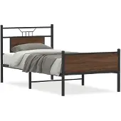 vidaXL Bedframe zonder matras, bruin eikenhout, 75x190 cm, houtvezel