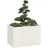vidaXL - Plantenbak - 120x80x80 - cm - staal - wit