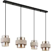 Globo 4-lichts hanglamp Daren zwart met marmer