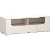 Selsey Valles – TV-meubel met lade en open vakken, 130 cm, kasjmiergrijs