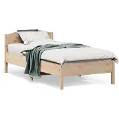 vidaXL Bedframe zonder matras massief grenenhout 75x190 cm
