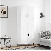 vidaXL Hoge kast, wit, 69,5 x 34 x 180 cm, houtvezel