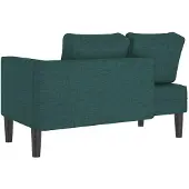 vidaXL Chaise longue met kussens stof donkergroen