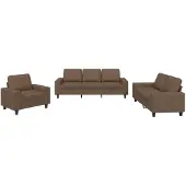 vidaXL 3-delige Loungeset stof bruin