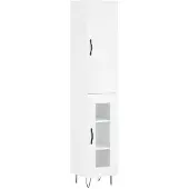 vidaXL Hoge kast 34,5x34x180 cm bewerkt hout wit