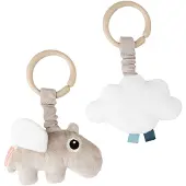 Done by Deer Hanging Activity Toy Happy Clouds Sand 2 Pieces Goud Kinderen